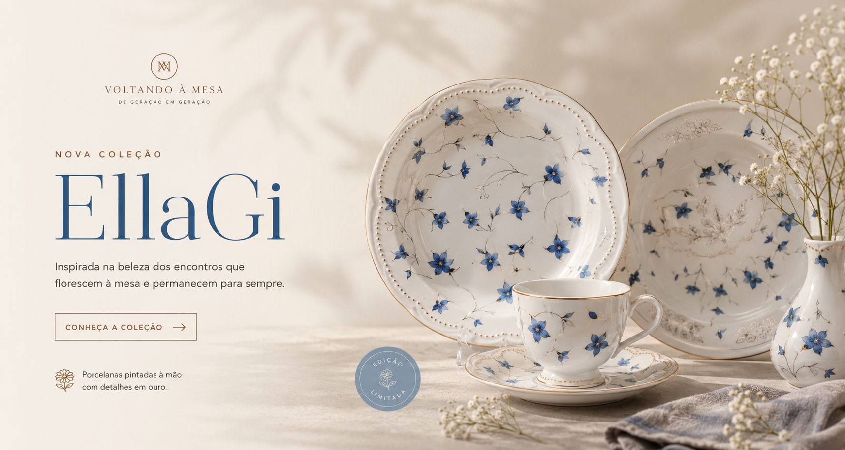 Nova coleção EllaGi — porcelanas pintadas à mão